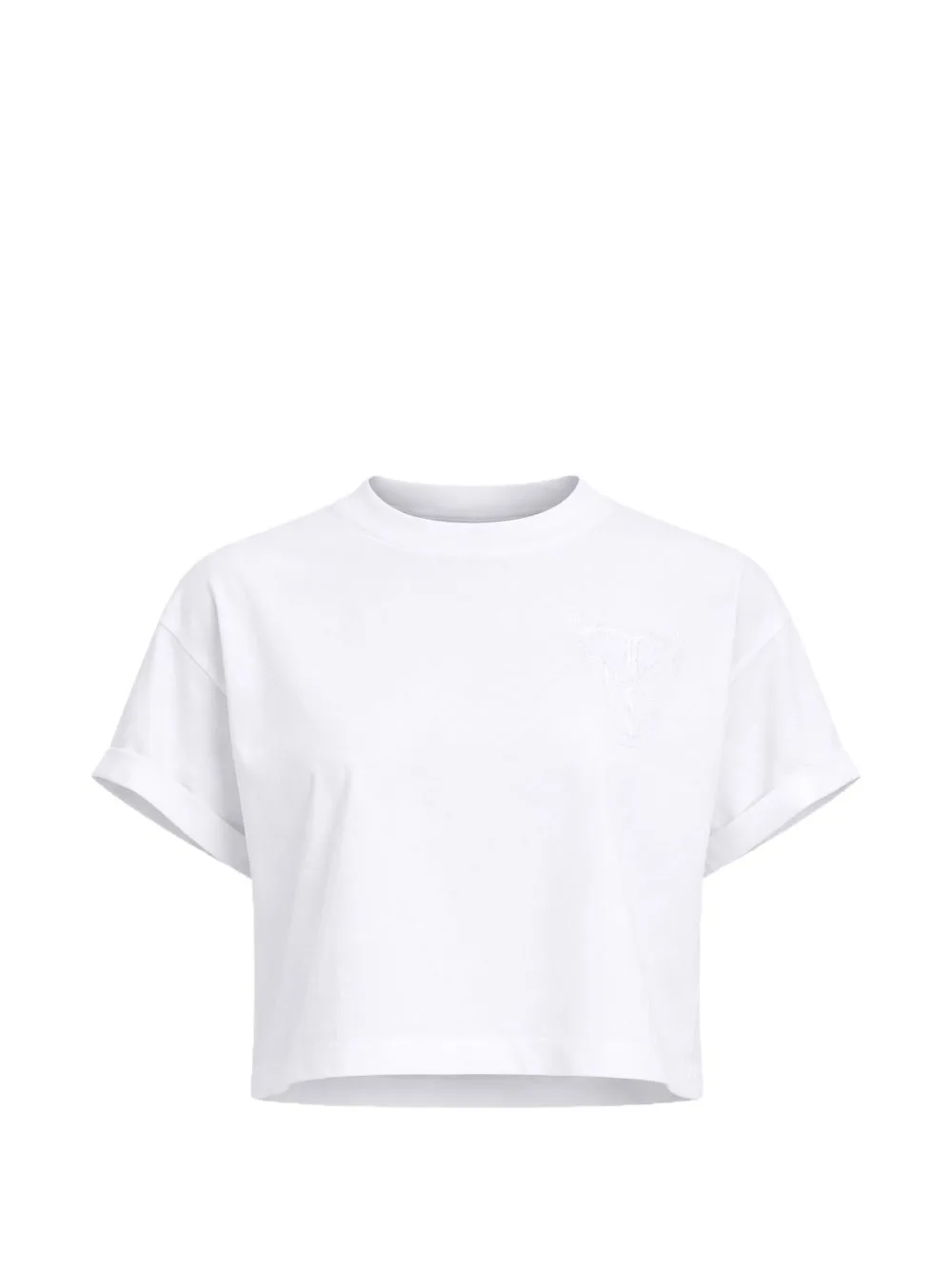 Embroidered Cropped T-Shirt by TWINSET