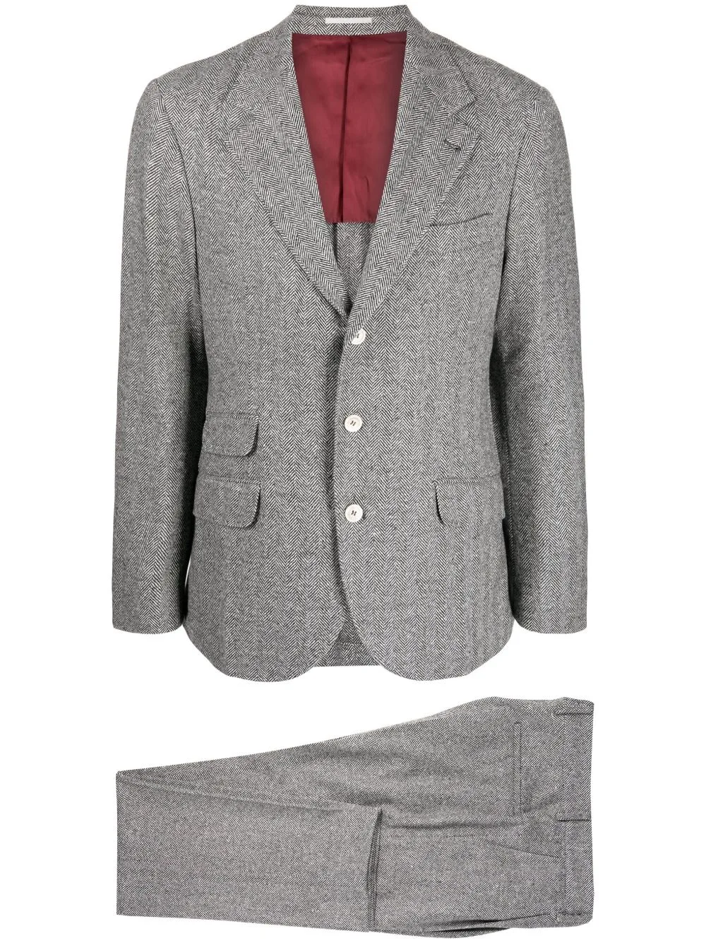 Wool-Blend Herringbone Two-Piece Suit by Brunello Cucinelli