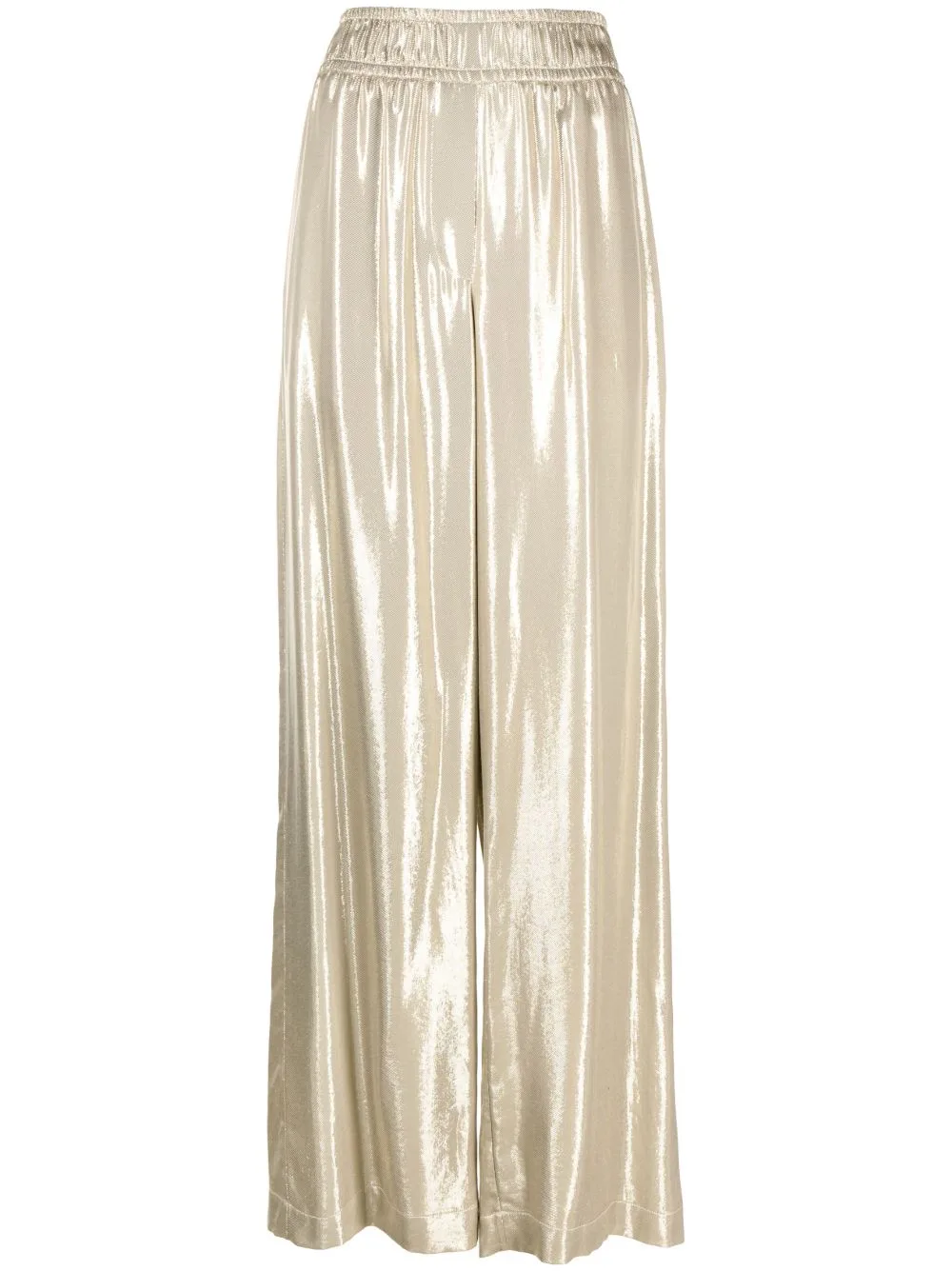 Metallic Wide-Leg Trousers by Brunello Cucinelli