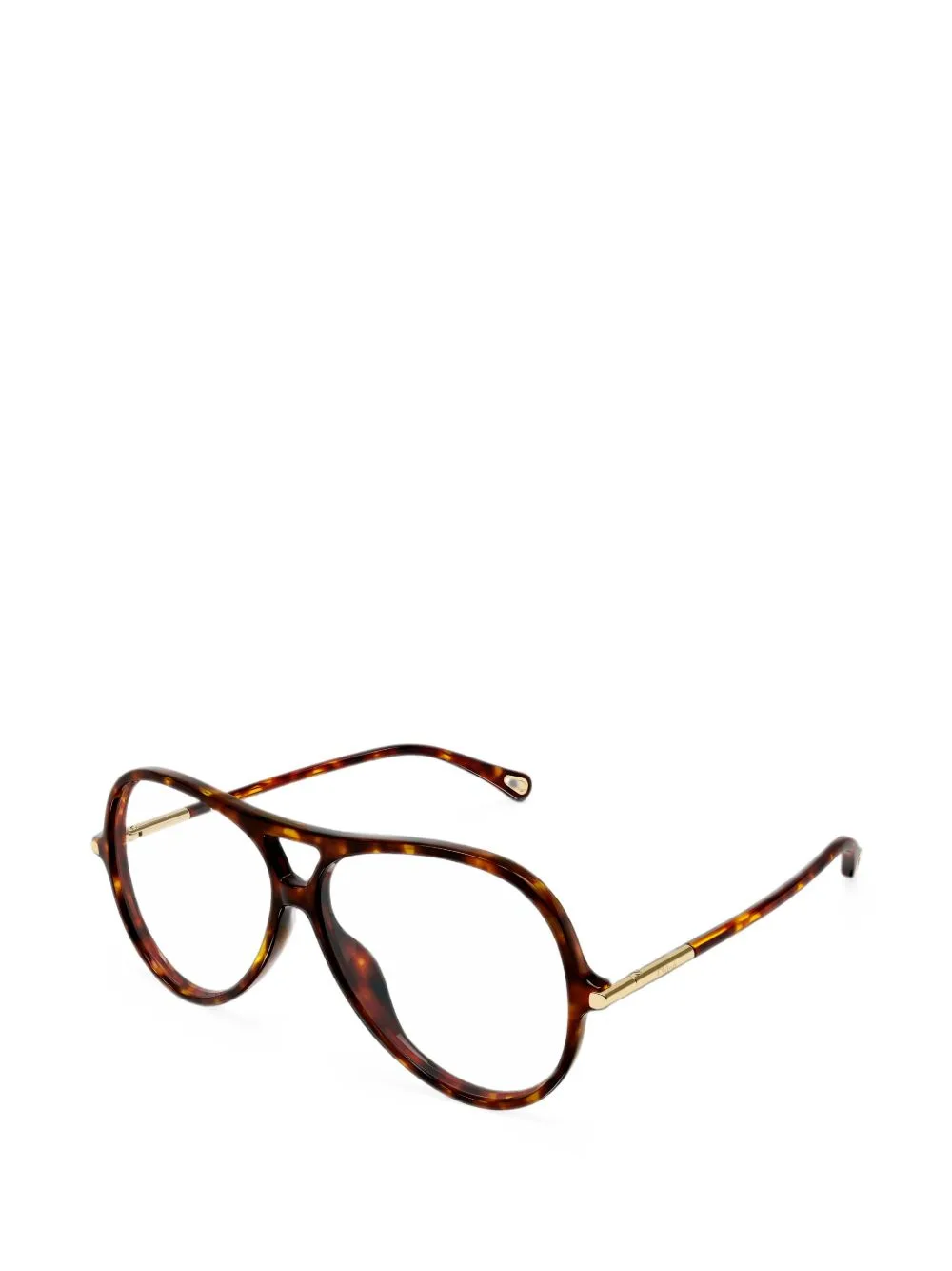 Tortoiseshell-Effect Pilot-Frame Glasses by Chloé Eyewear