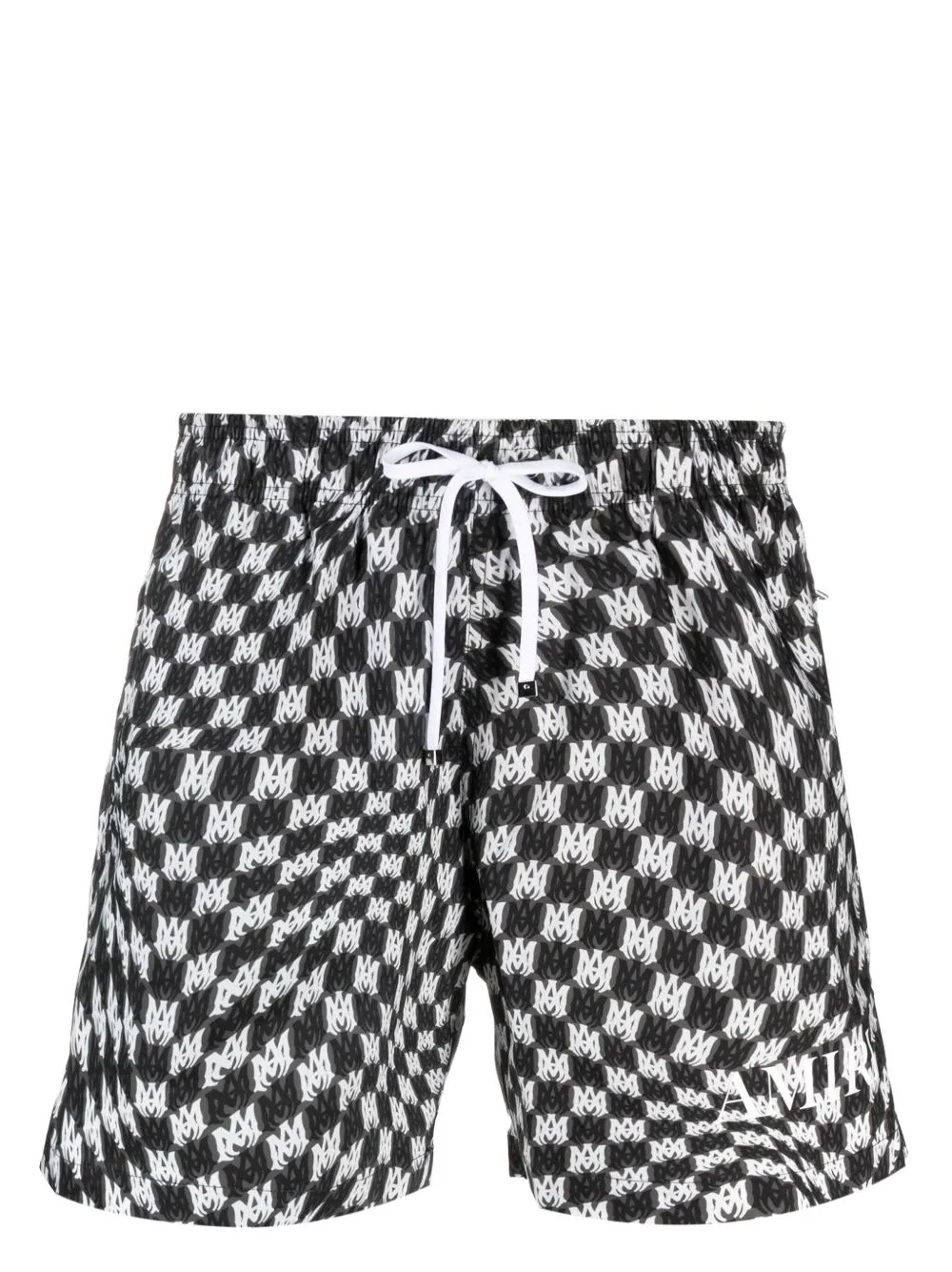 Wavy MA-logo Drawstring-Waisted Swim Shorts
