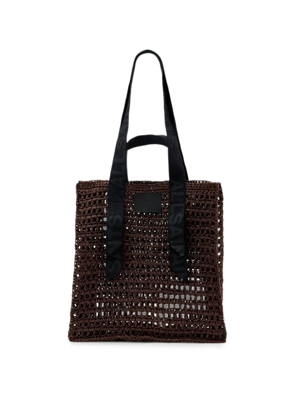 Crochet-Knit Logo-Strap Tote Bag by AllSaints