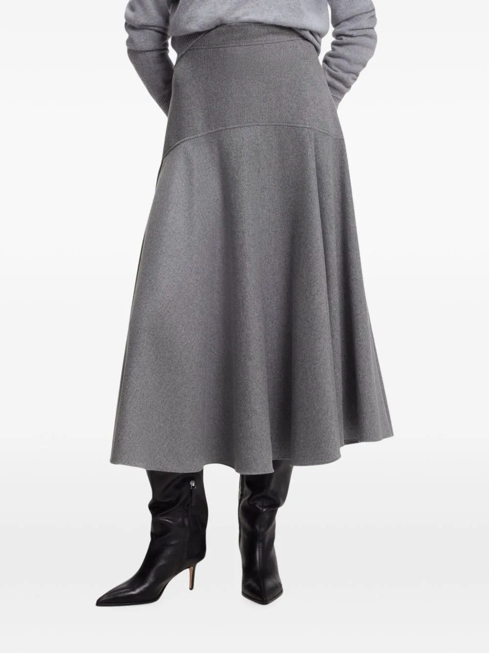 A-Line Skirt in Melange Flannel by BOSS