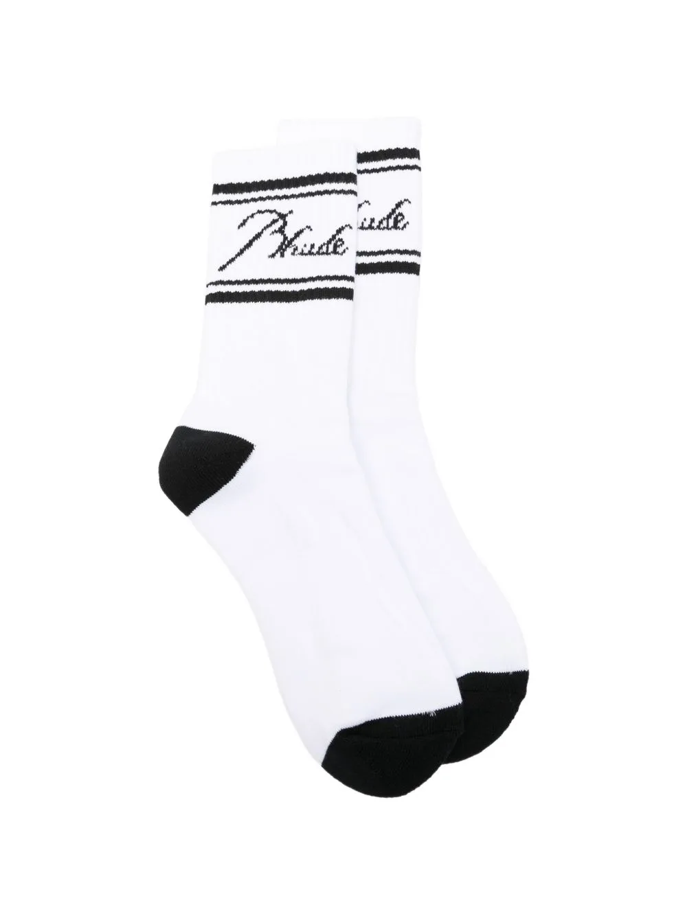 Script Logo-Intarsia Socks by RHUDE