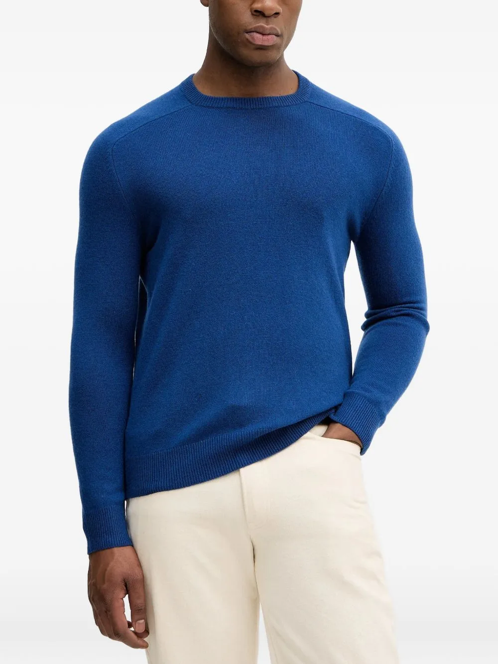 Long-Sleeve Round-Neck Sweater by Benetton
