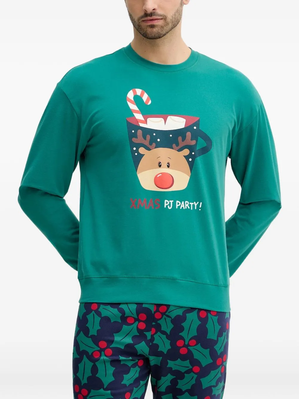 Reindeer Graphic Christmas Sleepwear by Benetton