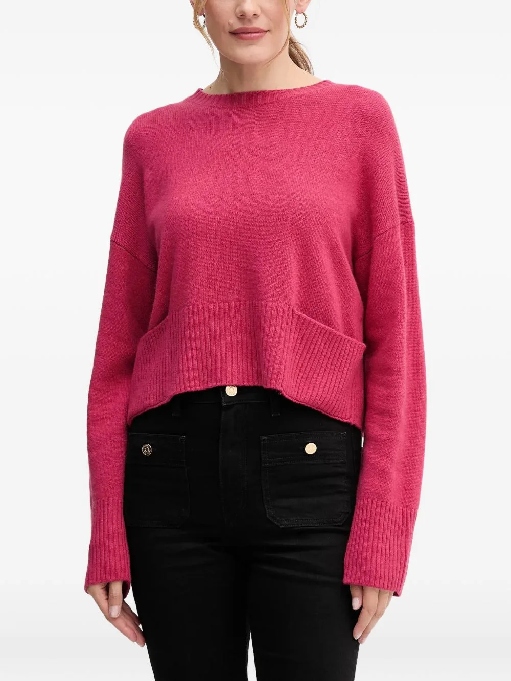 Ribbed Cropped Sweater by Benetton