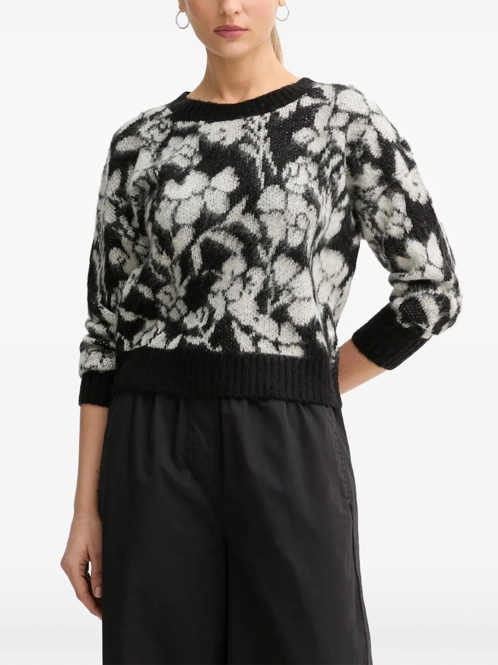 Floral Knit Sweater by Benetton