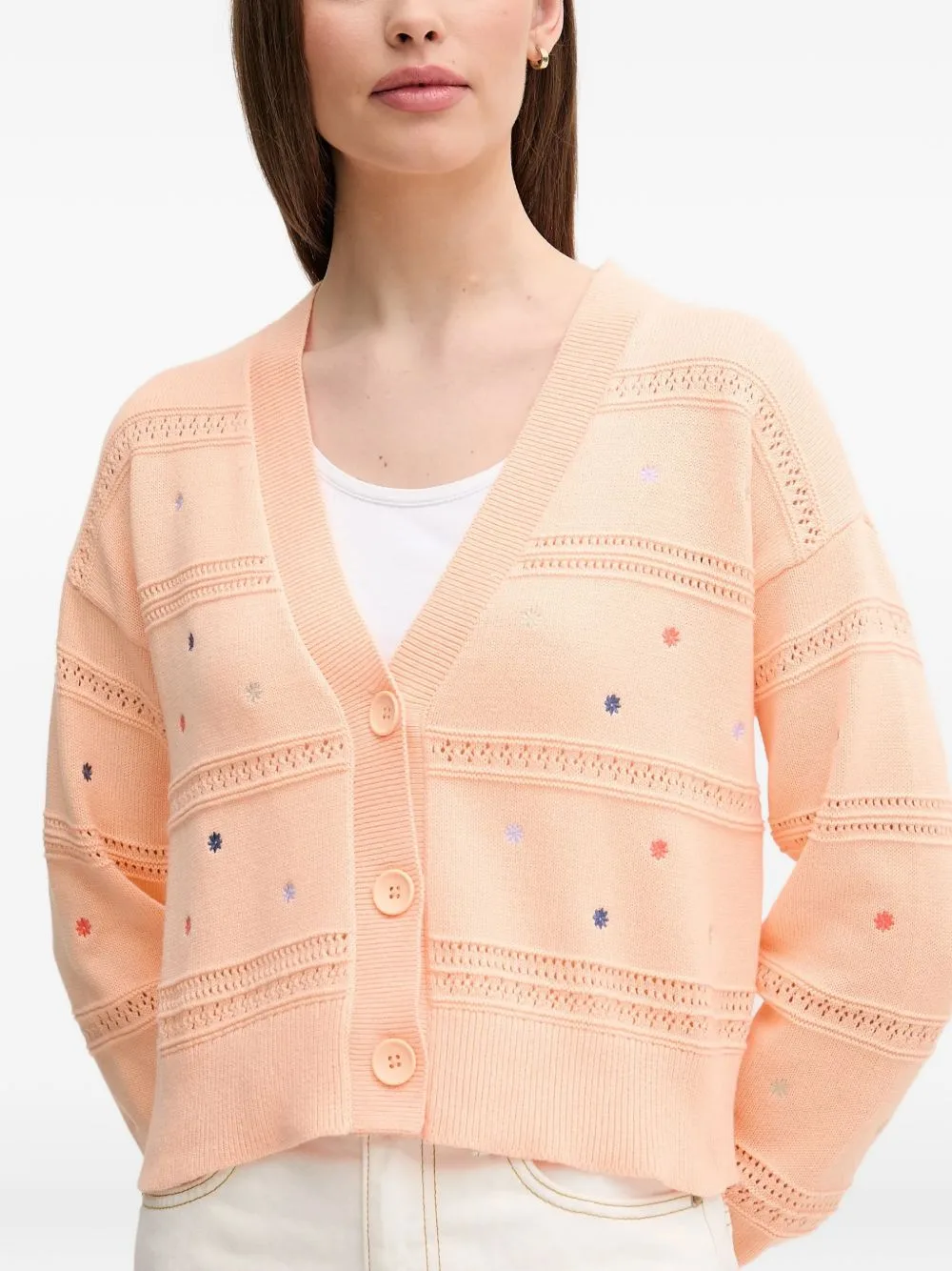 Flower Embroidered Cardigan by Benetton