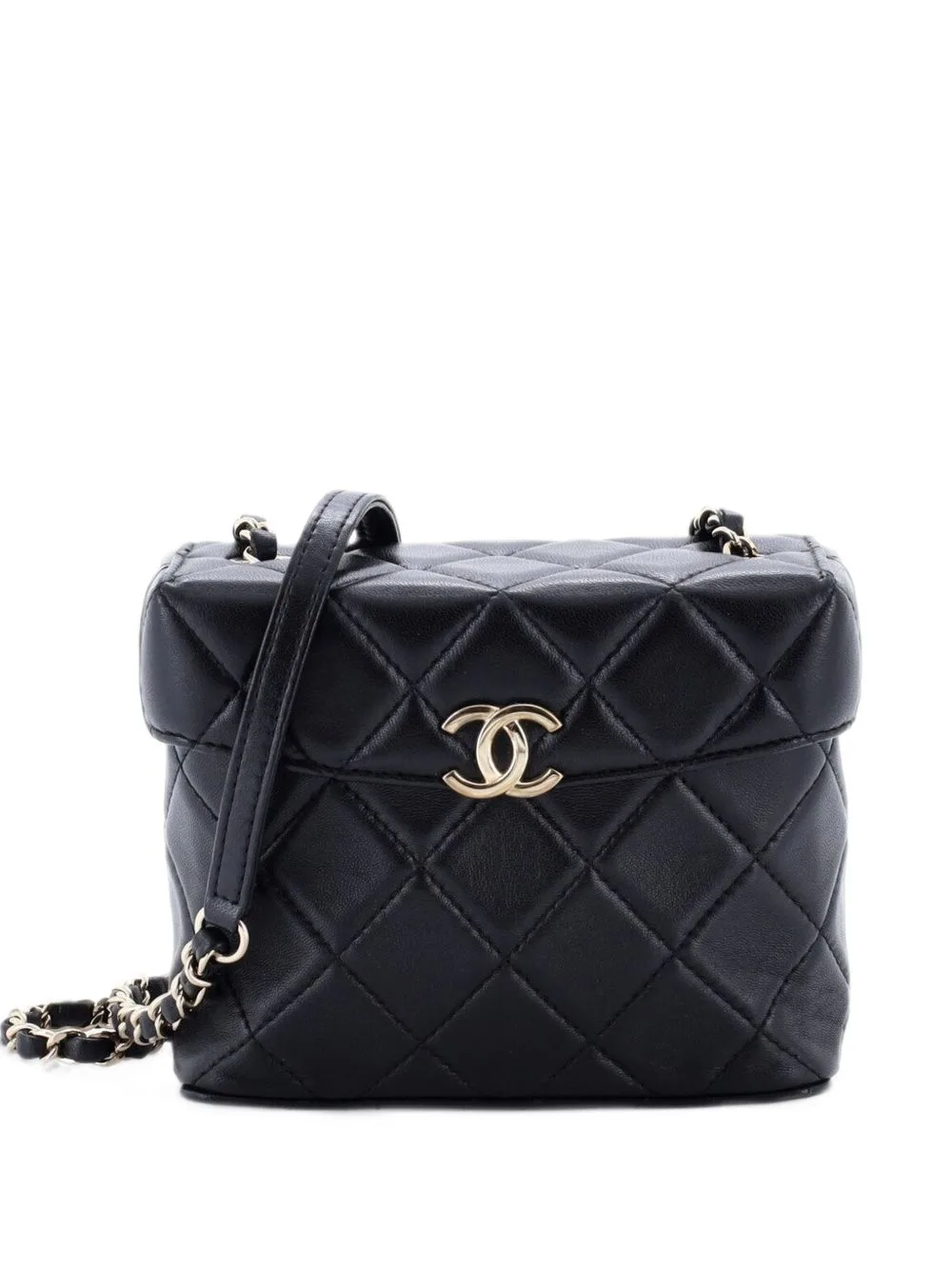 CC Flap Box Vanity Case with Chain Quilted Lambskin Mini Crossbody Bag by CHANEL Pre-Owned