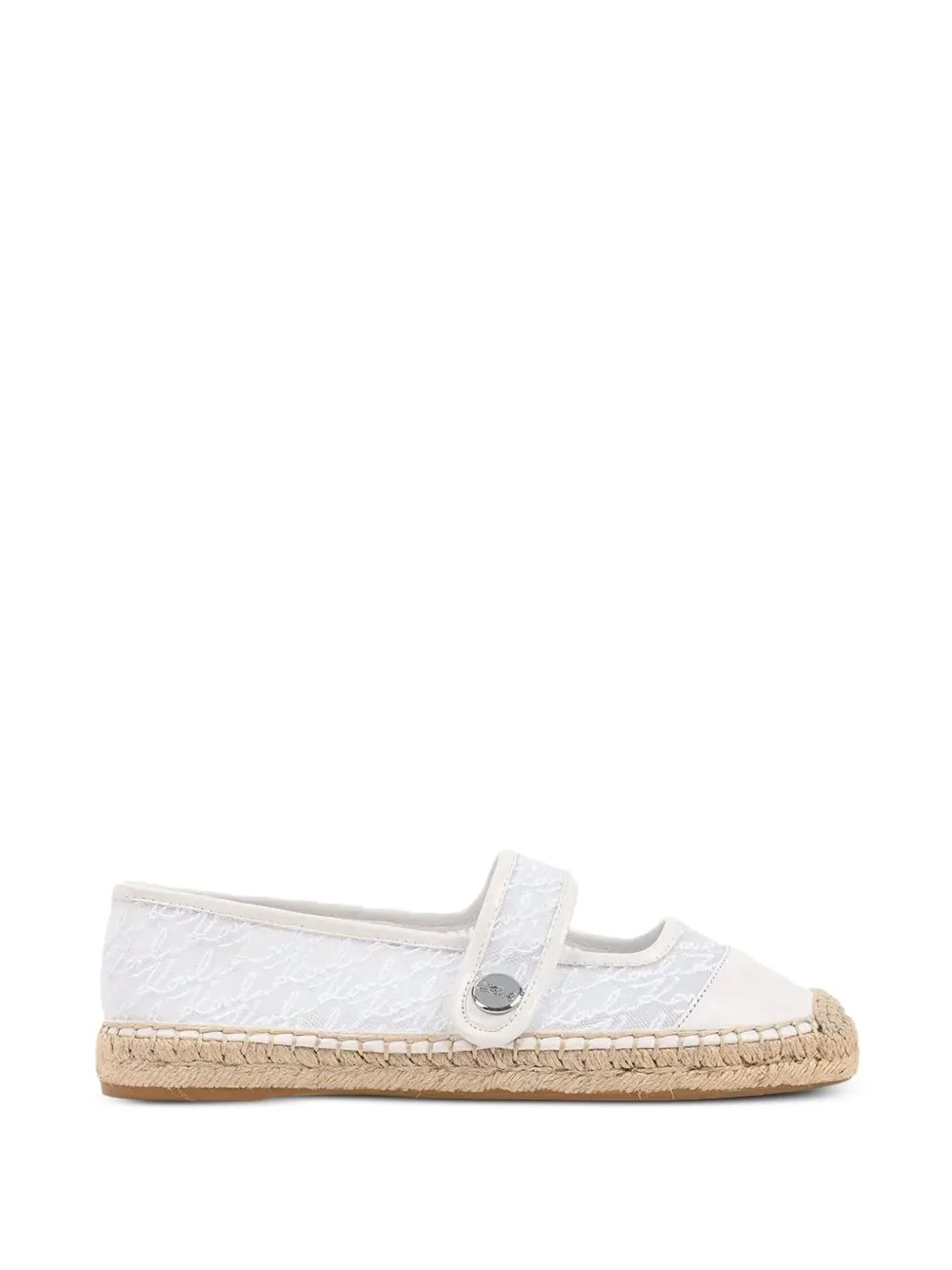 Monogram-Embroidered Mary Jane Espadrilles by Karl Lagerfeld