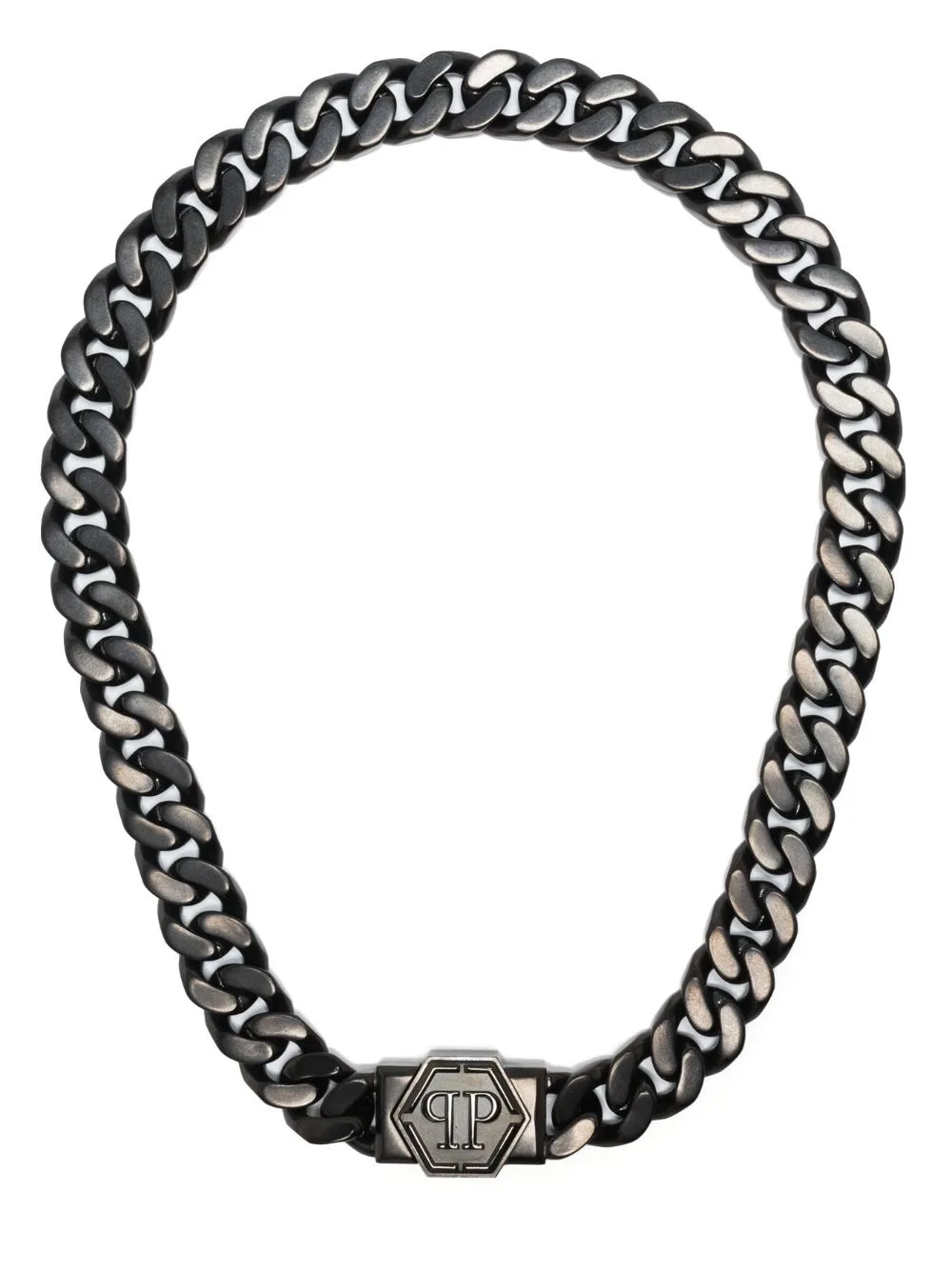 Hexagon Chain Necklace by Philipp Plein