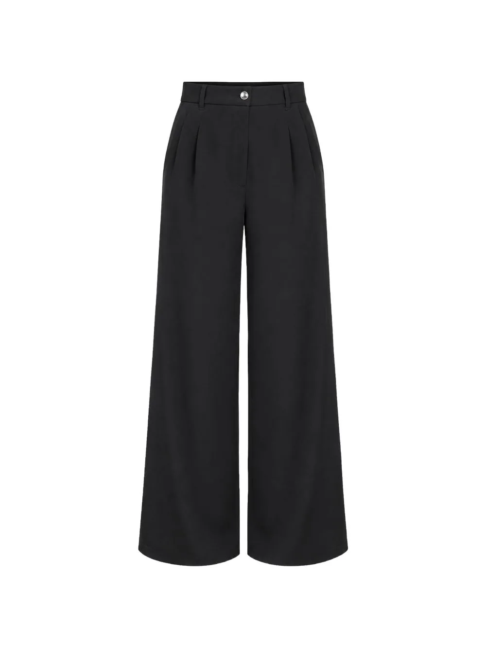Pleated Wide-Leg Crepon Pants by GUESS USA