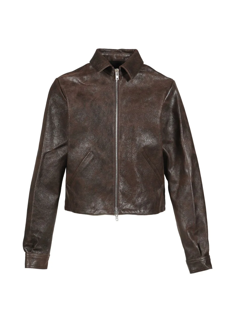 Waxed-Leather Boxy Jacket