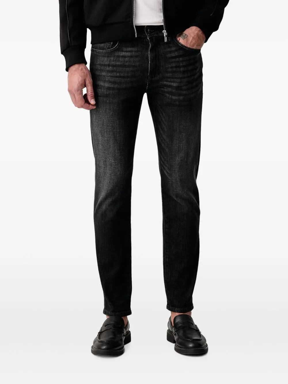 Faded Whiskered Jeans by Karl Lagerfeld