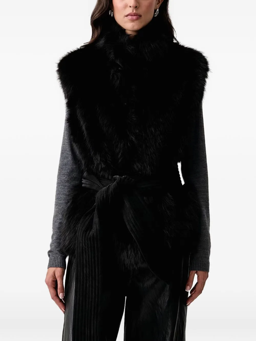 Faux-Fur Belted Gilet by LIU JO