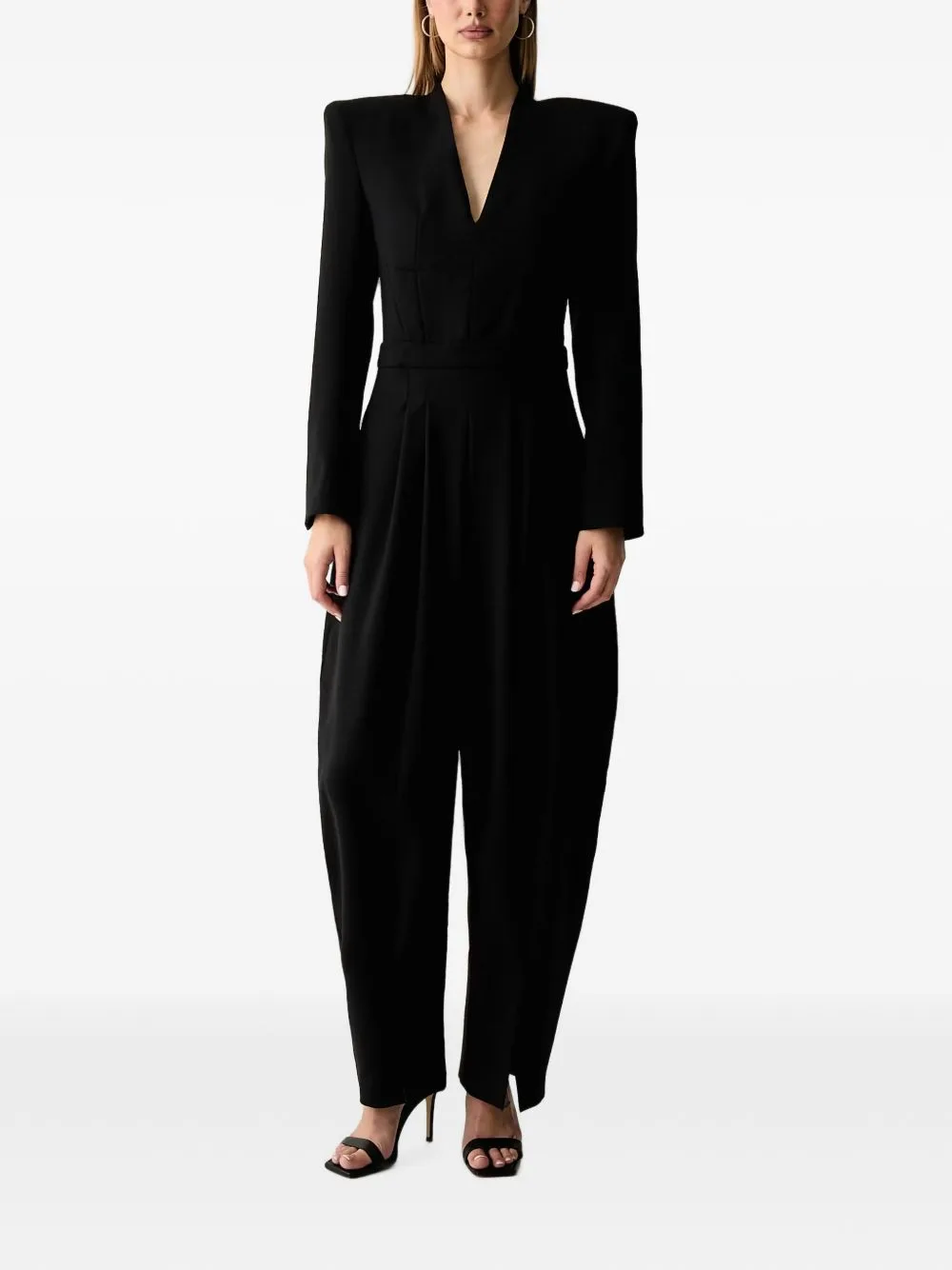 Structured-Shoulder Wide-Leg Jumpsuit by Karl Lagerfeld