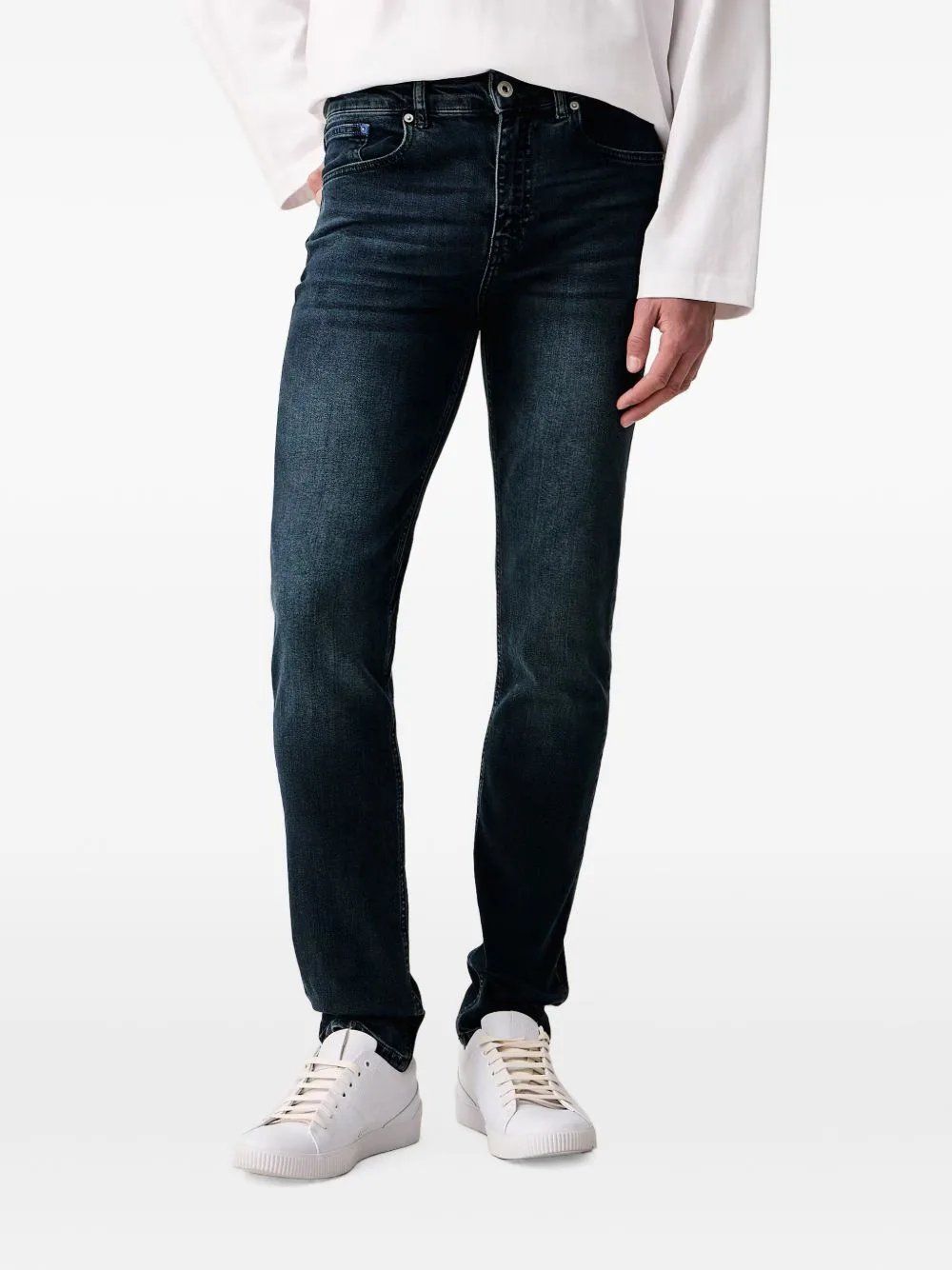 Logo-Patch Whiskered Jeans by Karl Lagerfeld Jeans