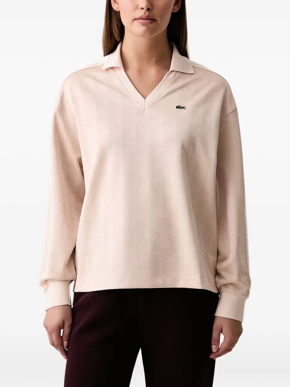 Oversize Polo Shirt in Jacquard Monogram by Lacoste