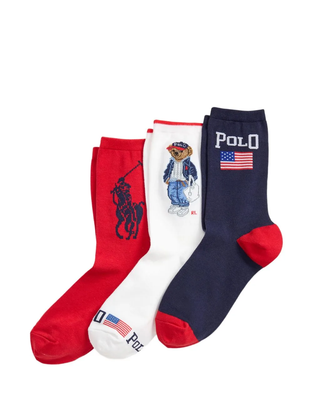 Polo Bear Logo-Embroidered Socks (set of Three) by Polo Ralph Lauren