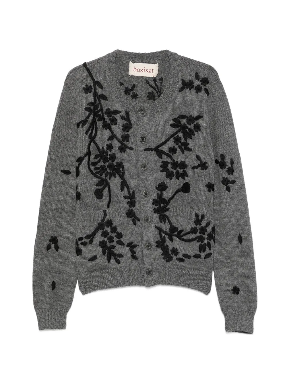 Floral-Embroidered Cardigan by Baziszt