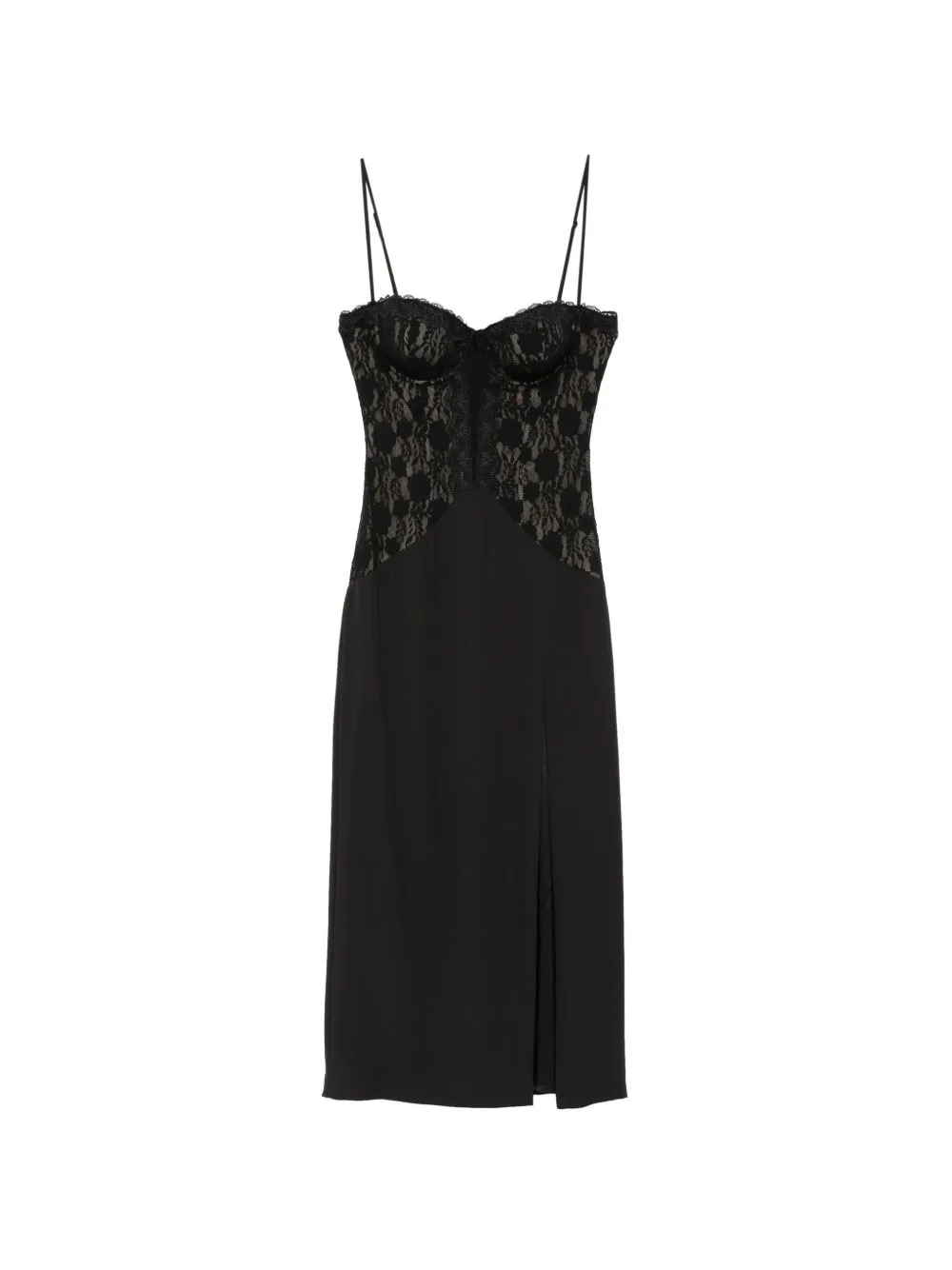 Lace-Panelled Side-Slit Dress by Aniye By