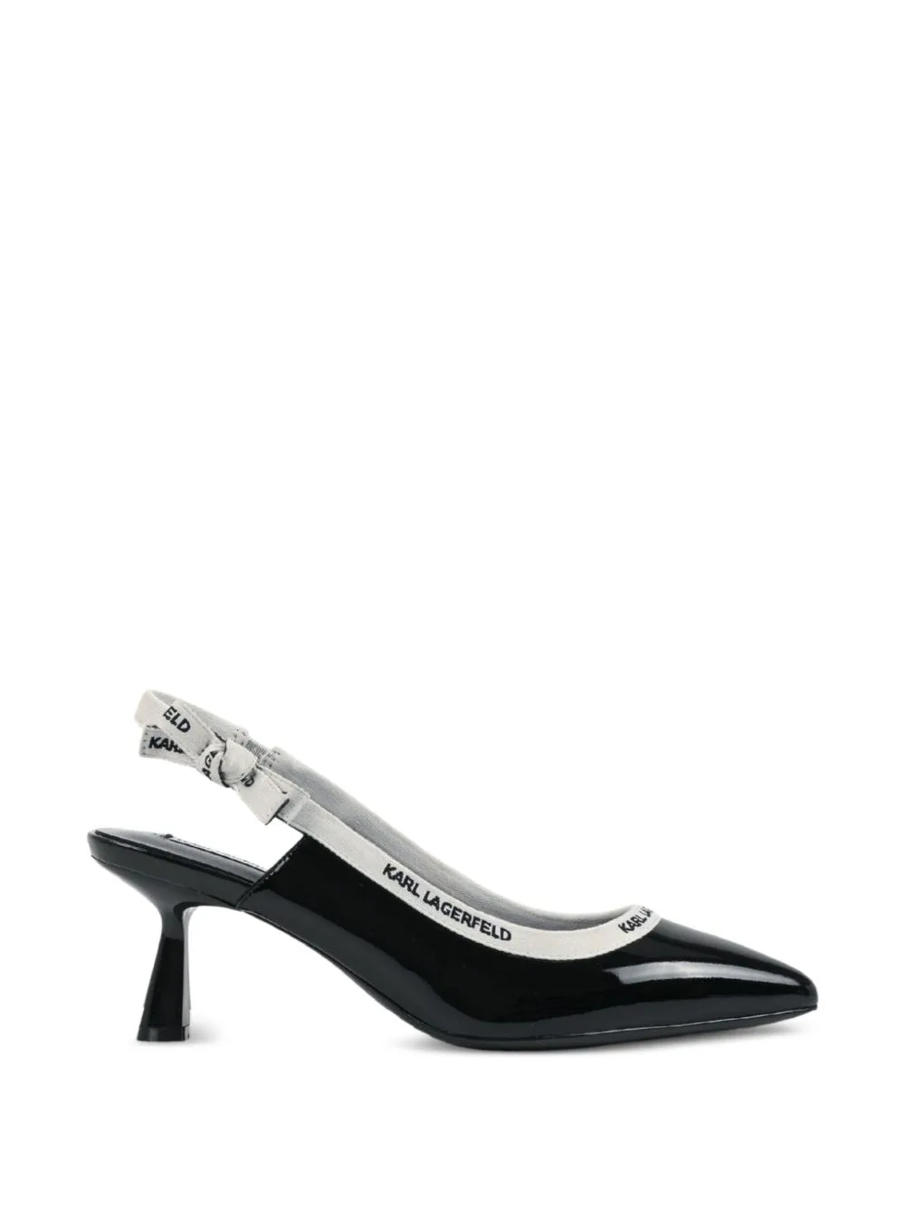 Panache Ribbon Slingback Heeled Pumps by Karl Lagerfeld
