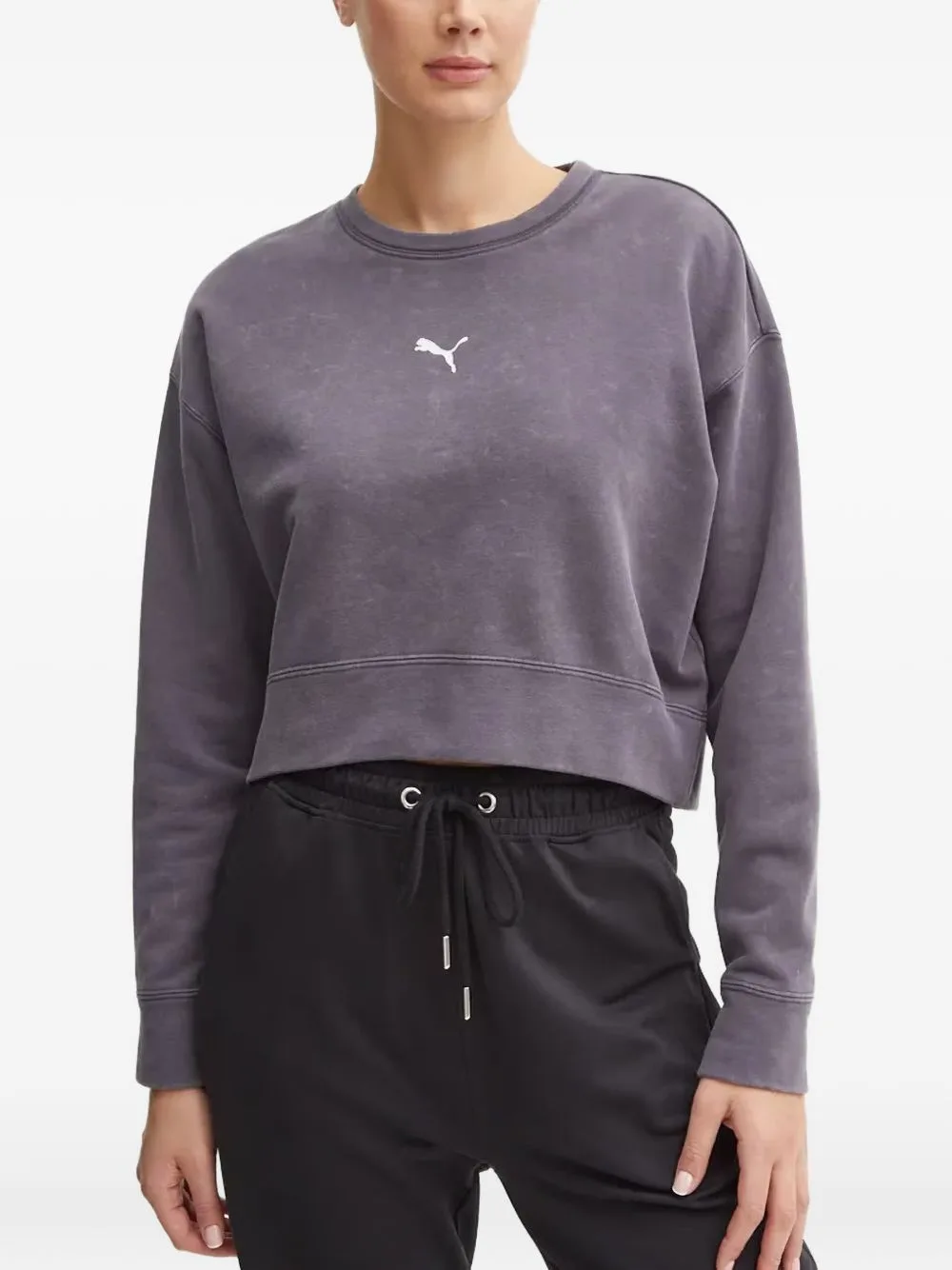 Logo-Print Cropped Sweater by PUMA