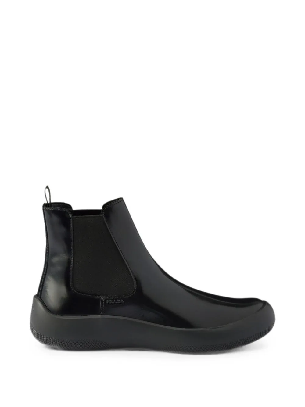 Brushed Leather Chelsea Boots by Prada