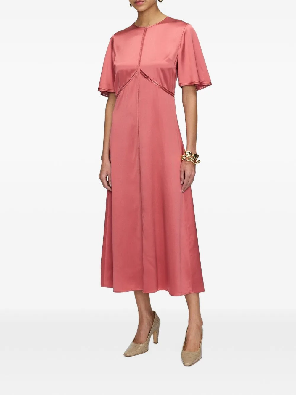 Aura Silk-Satin Midi Dress by JOSEPH