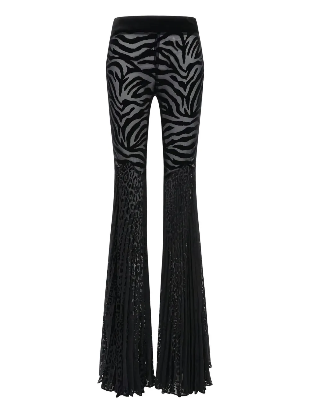Ray of Gold-Print Flared Trousers by Roberto Cavalli