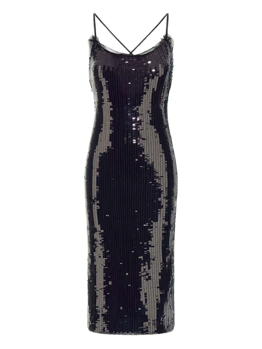 Sequin-Embellished Cross-Back Dress