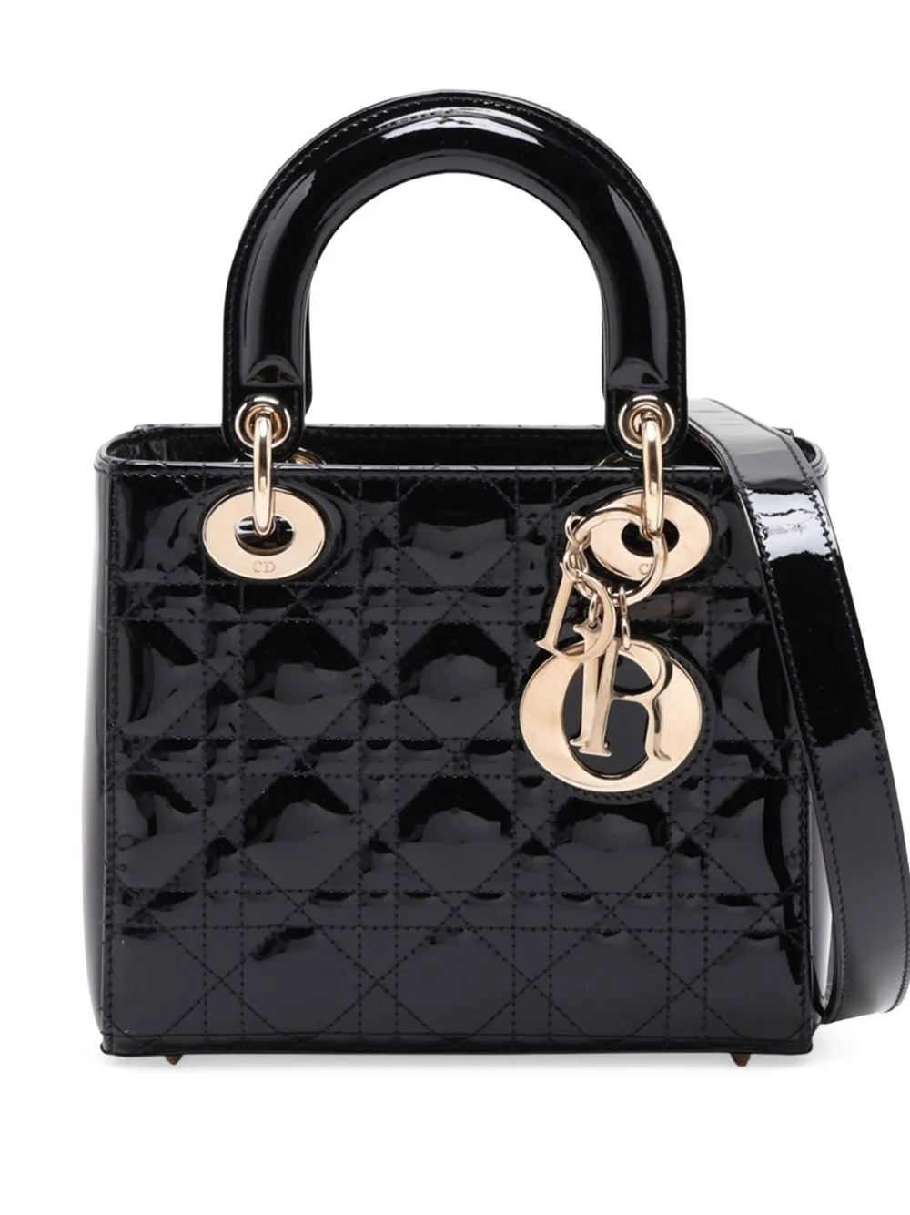 2000-2026 Small Patent Cannage Lady Dior Satchel