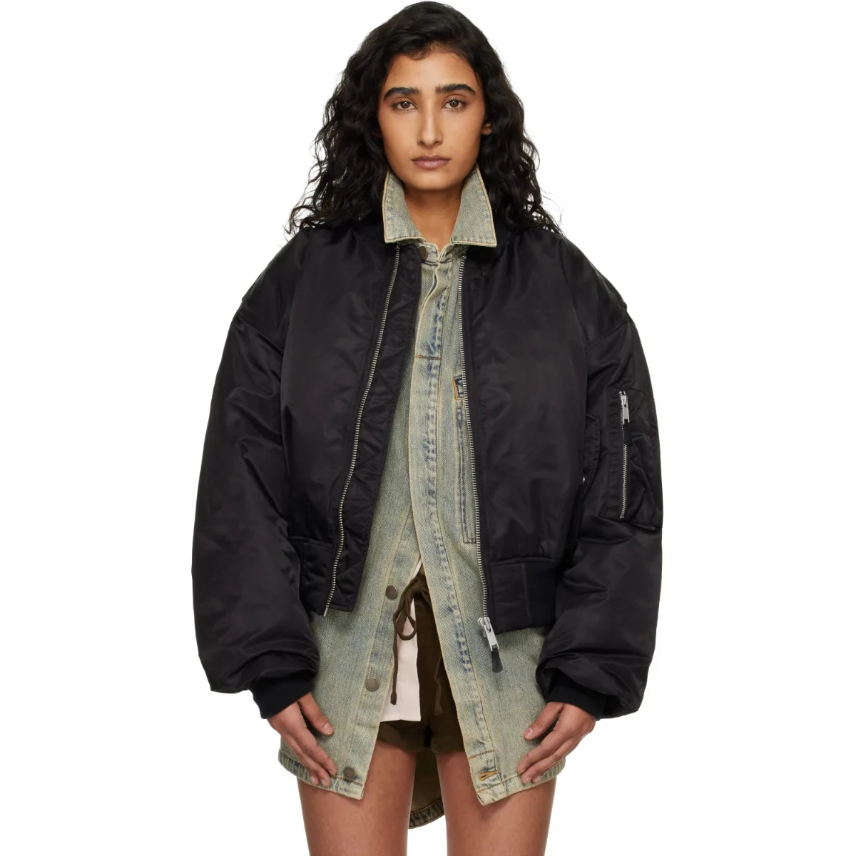 Cropped Broad Bomber Jacket by Entire Studios