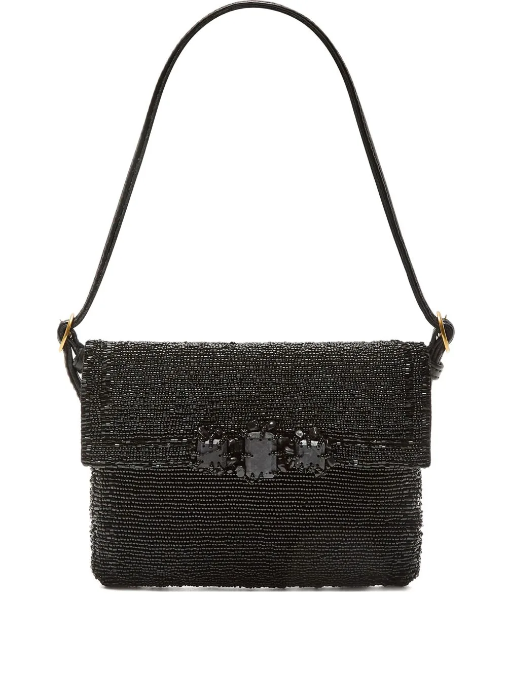 Beaded-Embellished Flap Shoulder Bag by MALIPARMI