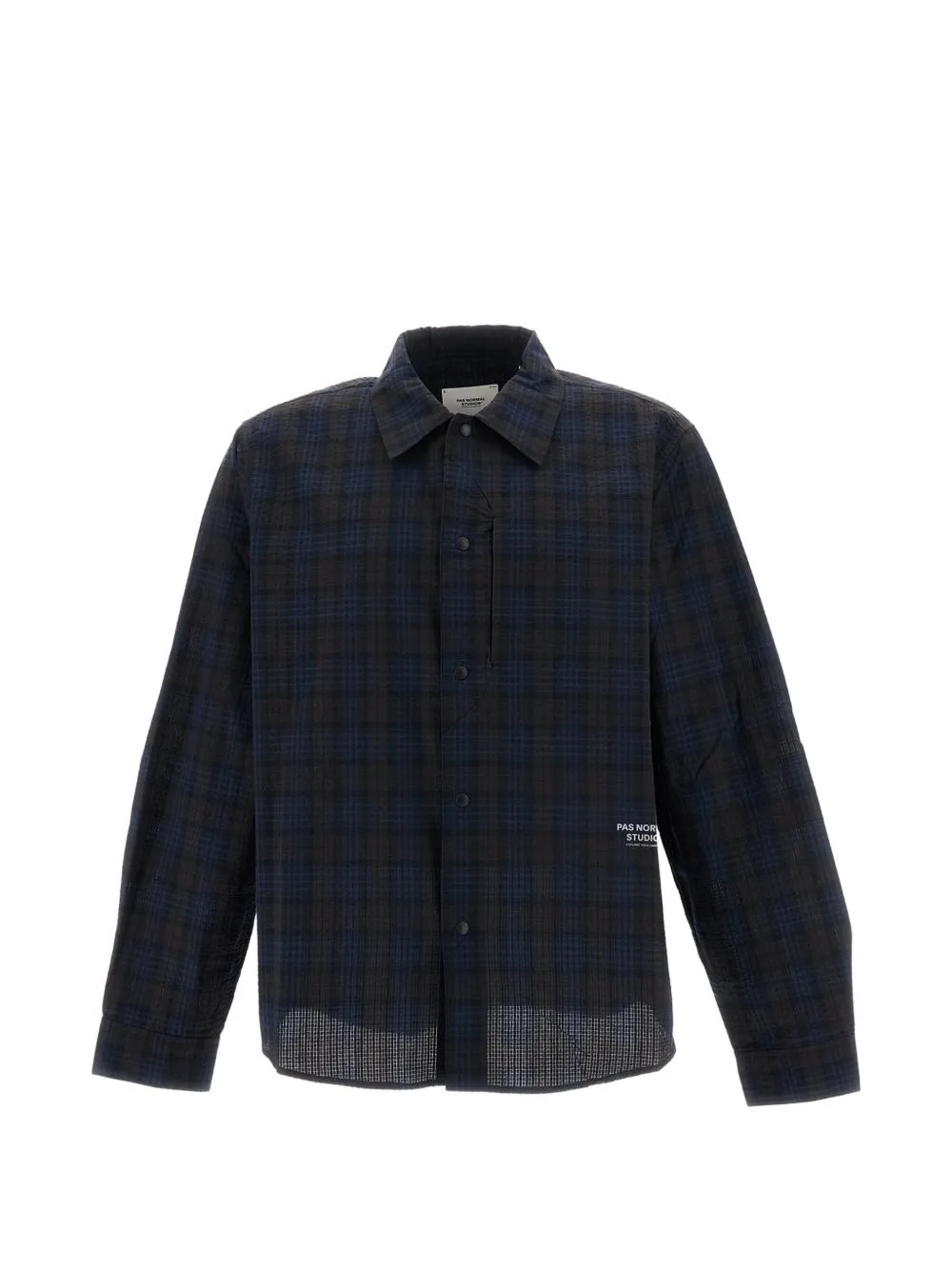 Off-Race Check-Print Logo-Print Shirt by Pas Normal Studios