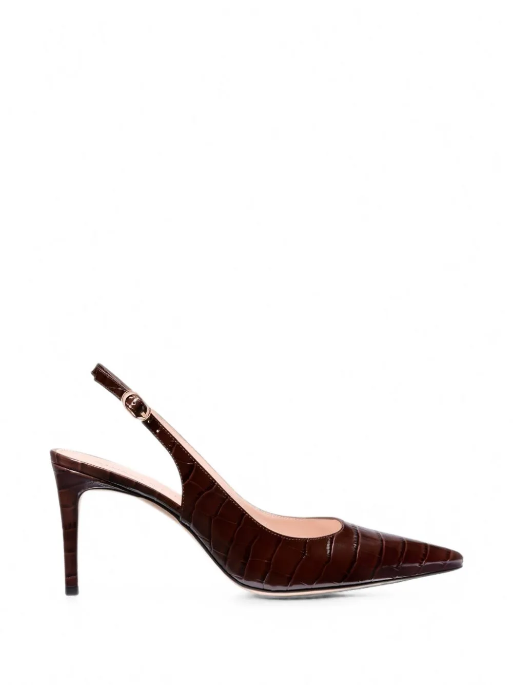 Power Croc-Effect Slingback Pumps by Stuart Weitzman