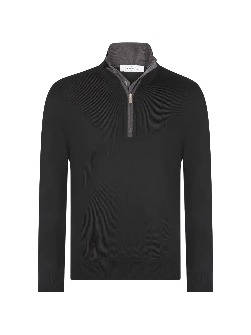 Layered-Collar Zip-Fastening Sweater by Gran Sasso