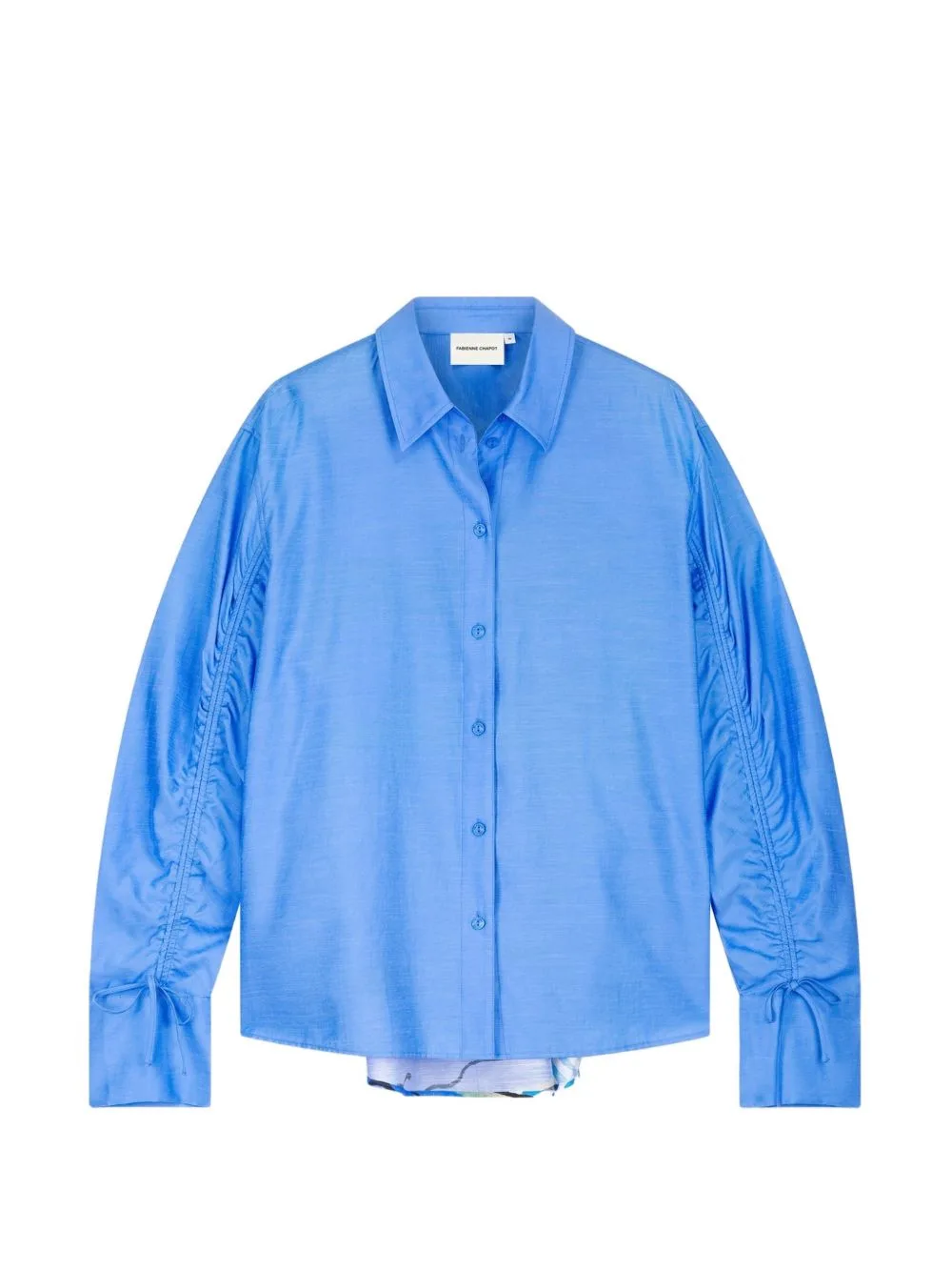Navina Ruched-Sleeve Landscape-Print Shirt by Fabienne Chapot