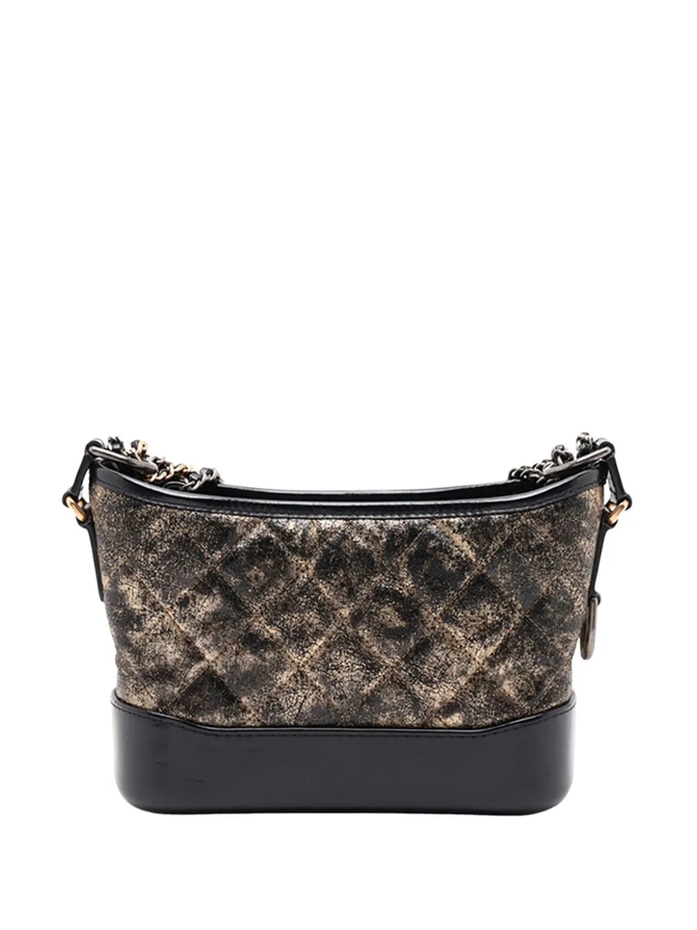 2018-2019 Medium Quilted Metallic Crumpled Goatskin Gabrielle Hobo Bag