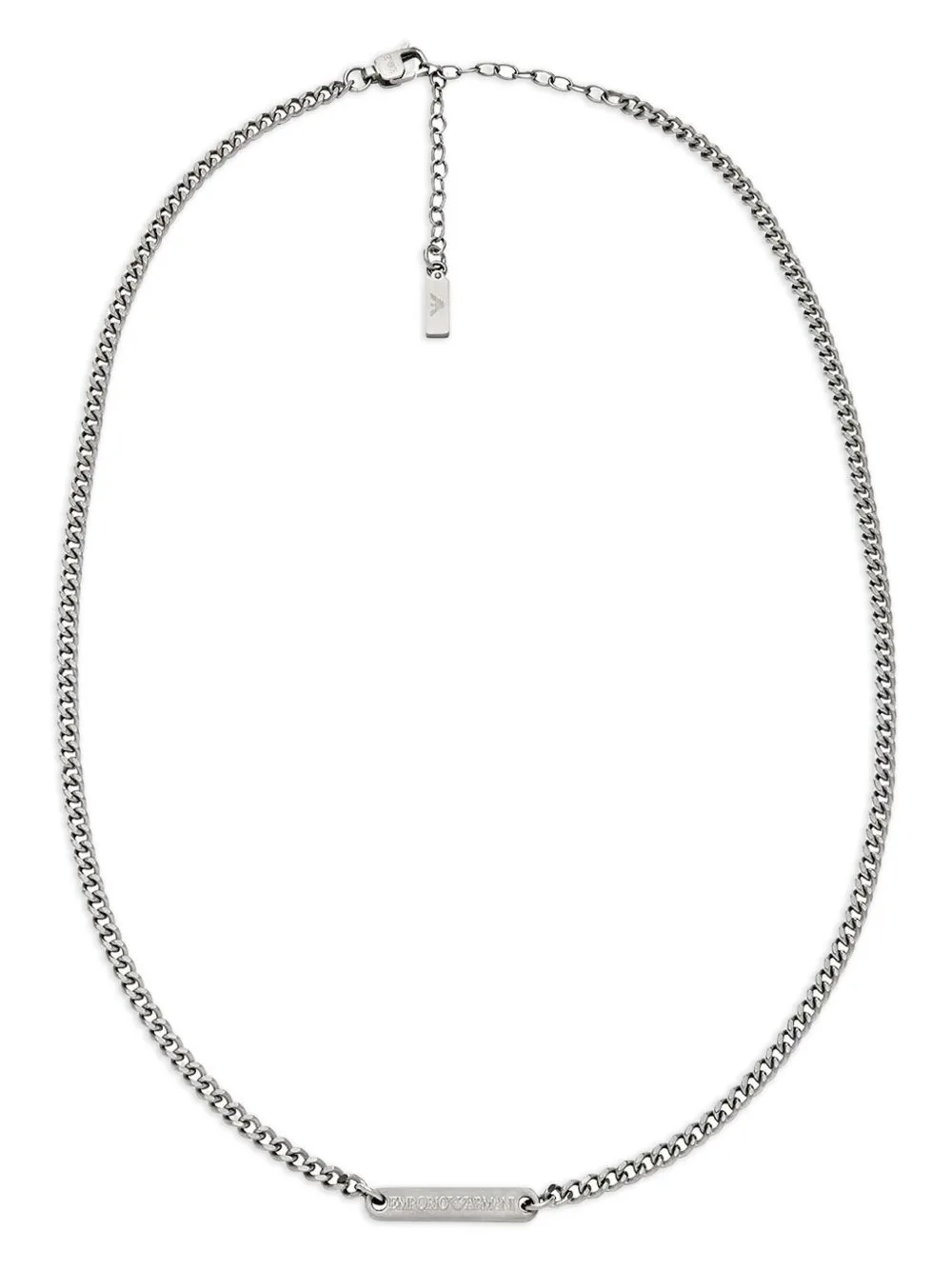 Curb-Chain Logo-Plaque Necklace by Emporio Armani