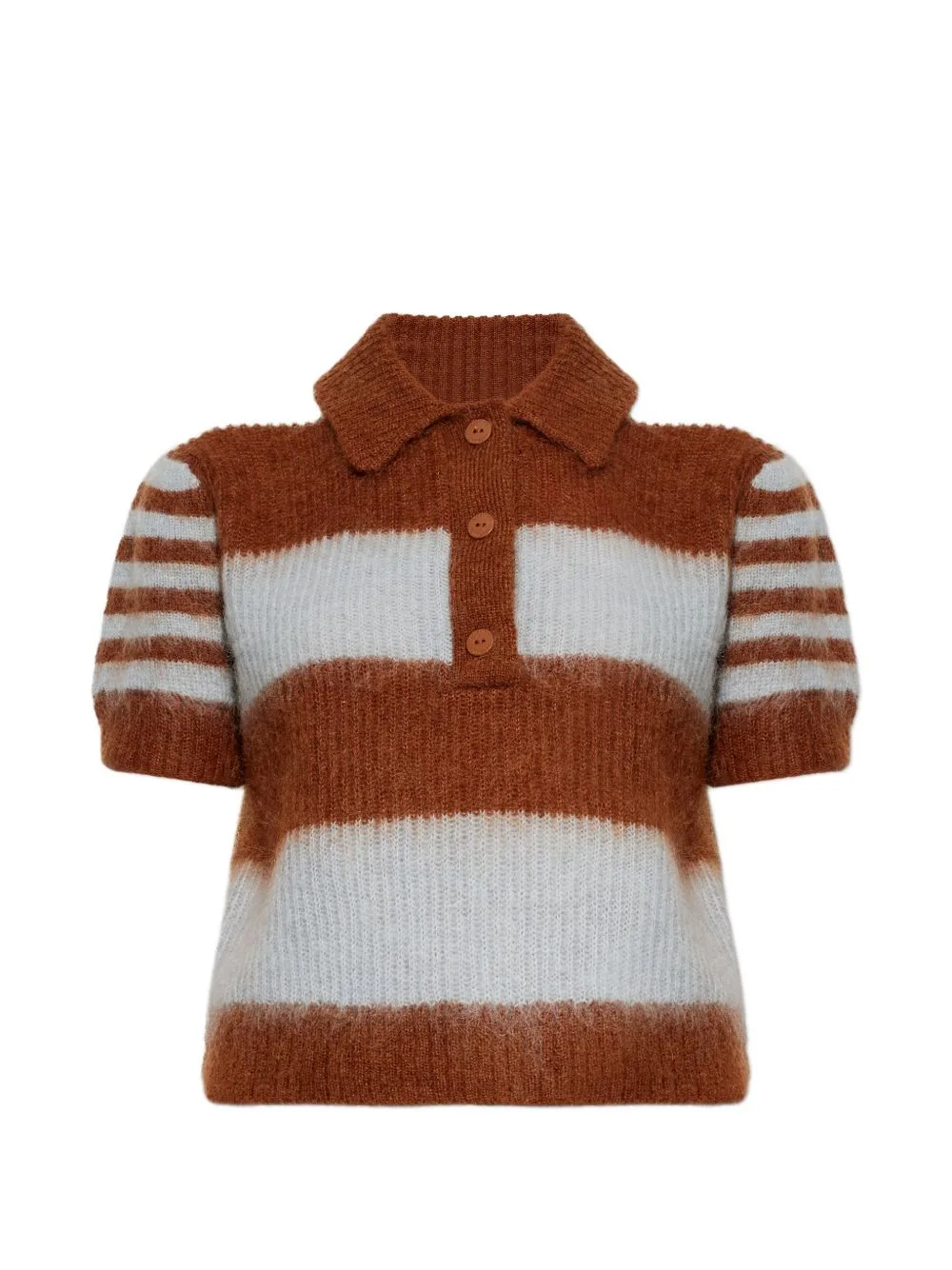 Striped-Pattern Polo Top by AllSaints