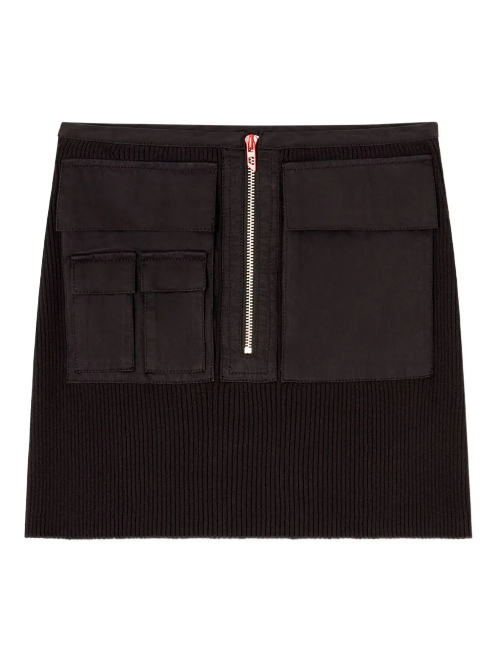M-Meryn-Short Zip-Front Pocket Skirt by Diesel