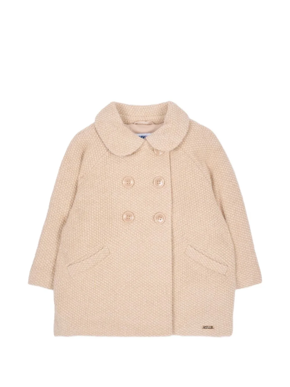 Double-Breasted Peter Pan-Collar Coat by Mayoral