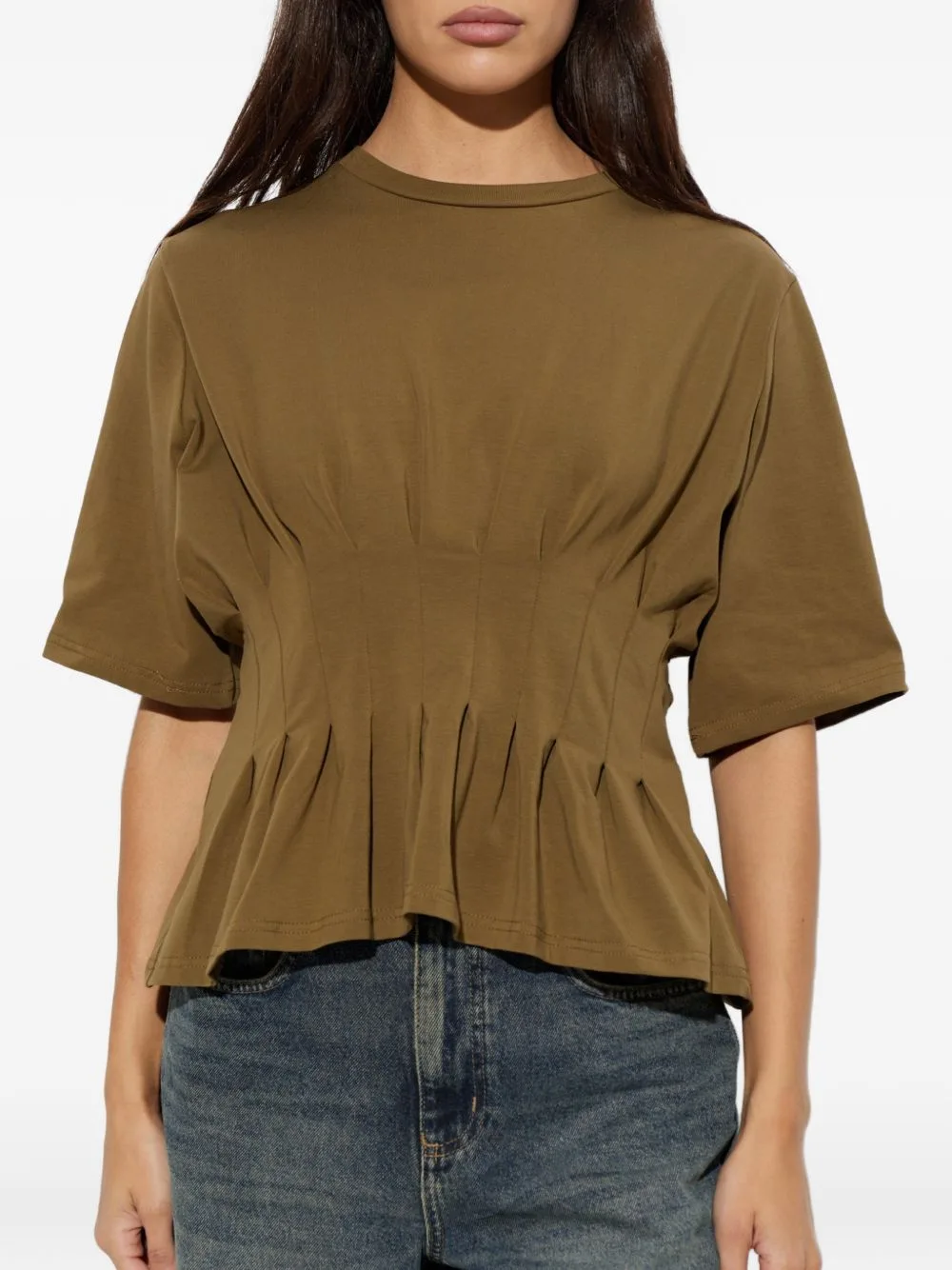 GZinez Pleated Peplum T-Shirt by Gestuz