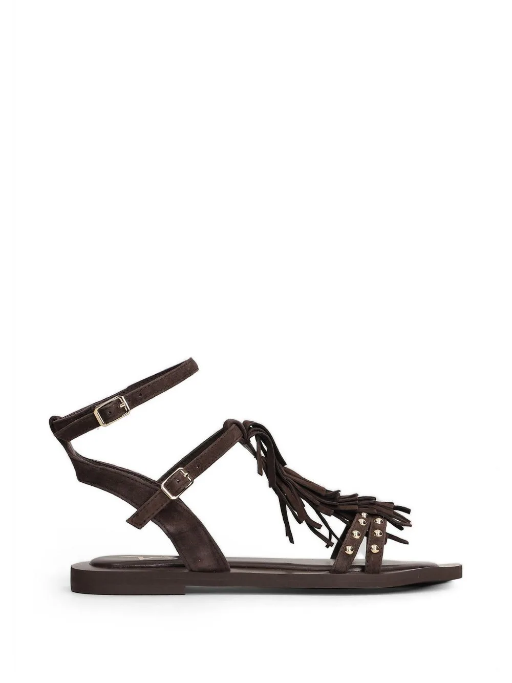 Fringed Stud-Embellished Flat Sandals by Marc Ellis