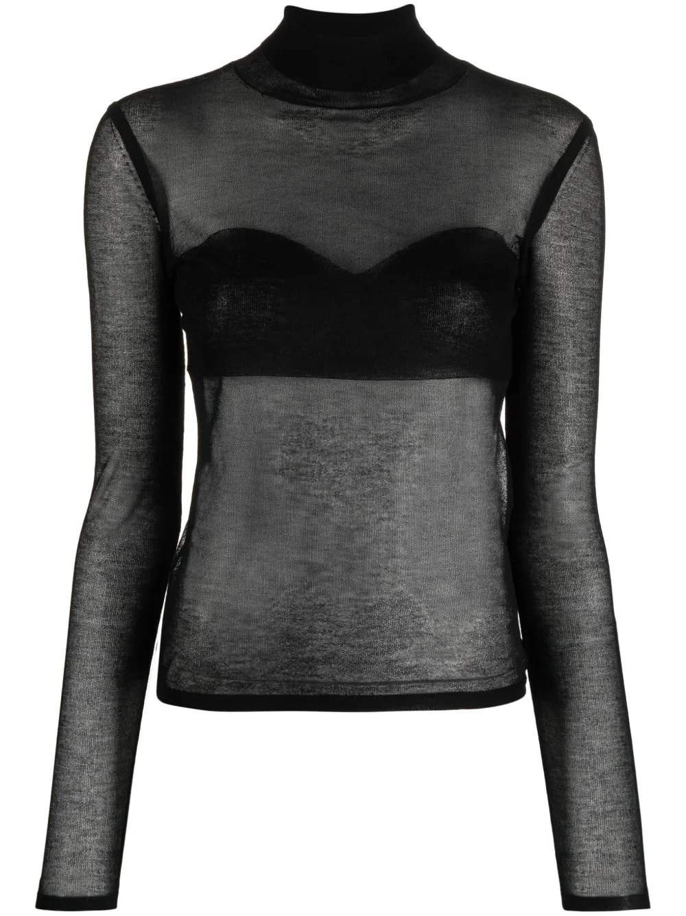 Semi-Sheer High-Neck Knit Top by Nina Ricci