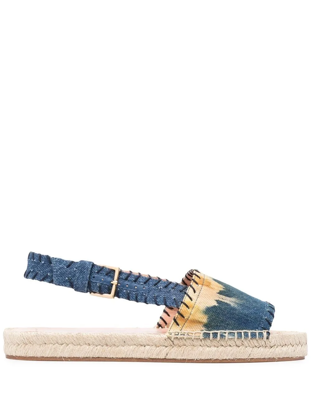 Open-Toe Denim Espadrilles by Alberta Ferretti