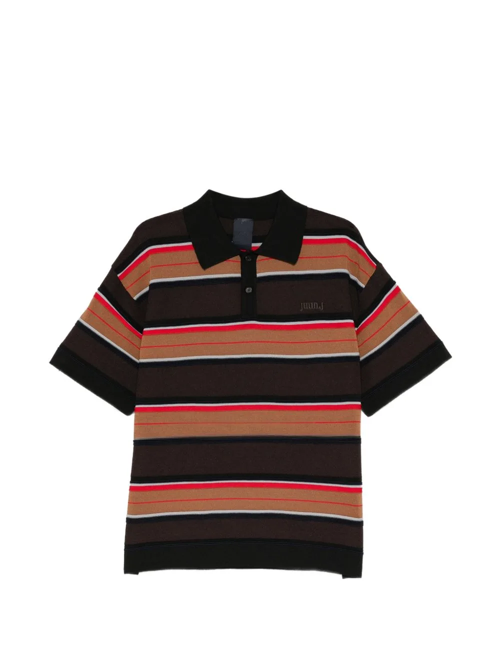Striped Short-Sleeve Polo Shirt by Juun.J