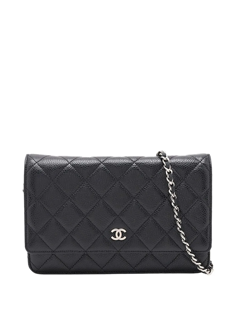 2012 CC Quilted Caviar Wallet on Chain Crossbody Bag by CHANEL Pre-Owned